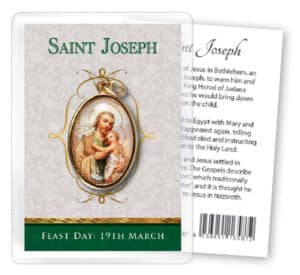 Saint Joseph Leaflet – Gilt Medal-Gold Foil
